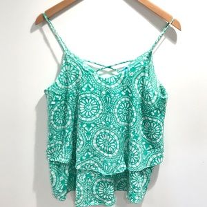 Buttons by Francescas Green Strap Tank. Size M.